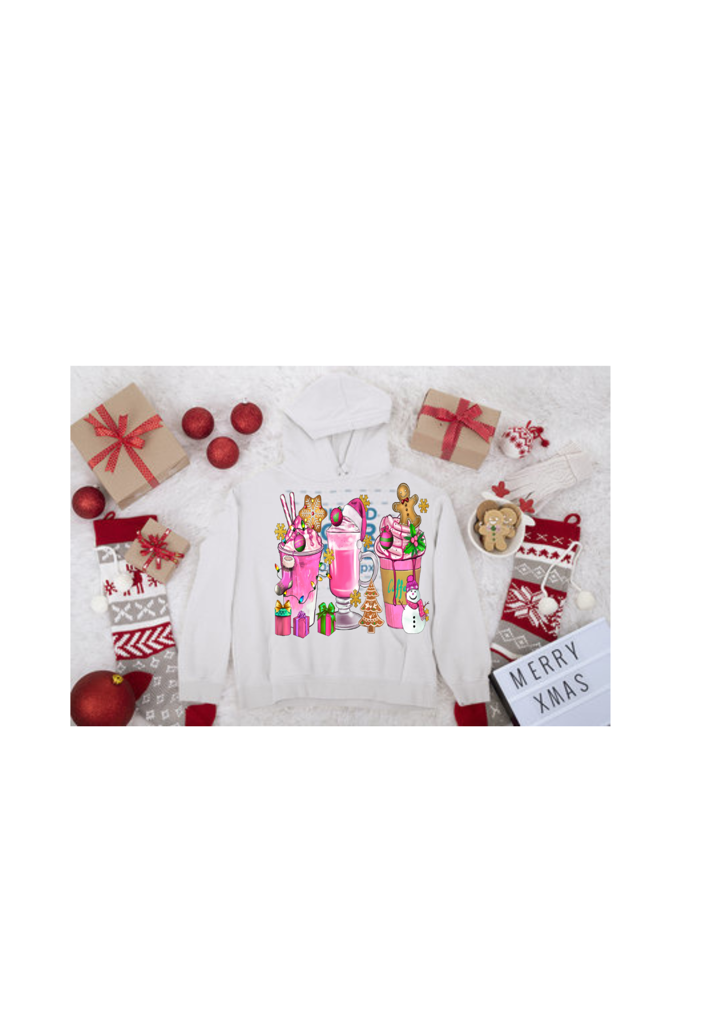 Pink Christmas Coffee Cups -DTF transfer